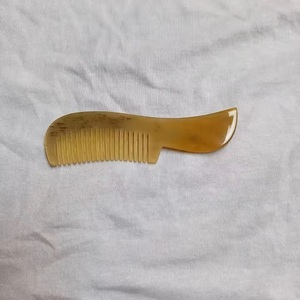 Peine de barba de cuerno de búfalo natural hecho a mano antiestático, tamaño de bolsillo, ecológico - Product Image 4