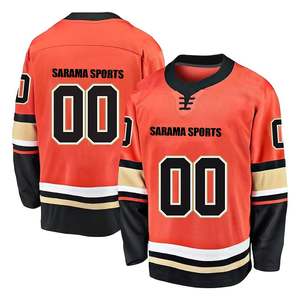 Maillot de hockey de couleur personnalisée pour vêtements de sport avec numéro 100% Maillot de hockey sur glace imprimé personnalisé respirant en polyester - Product Image 1