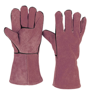 Nuevos guantes de soldadura de trabajo de seguridad ignífugos antiescaldado con aislamiento al por mayor guantes de trabajo de soldador de cuero de vaca extendidos - Product Image 2