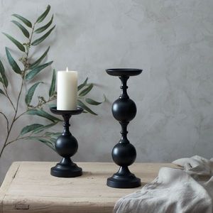 A <b>Black</b>-finished Aluminium Metal <b>Candle</b> Holder Designed for Home Decor and Christmas Embellishment. - Product Image 5