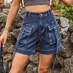 Pantalones vaqueros cortos transpirables al por mayor para mujer último estilo diseño personalizado pantalones vaqueros cortos para mujer - Product Image 4