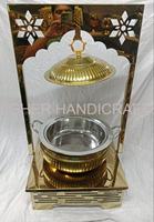 Chauffe-plat rond en métal de luxe 6 Ltr/8 Ltr Buffet chauffe-plats pour événements et mariages Ustensile de cuisine d'hôtel
