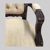 Fauteuil de salle à manger Louis XV de style antique français, reproduction, en bois de mahogany massif, inclinable, rembourré, pour chambre et appartement