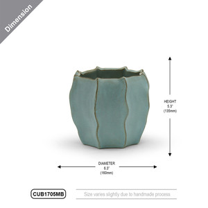 CUB1705MB - Special Blue Unique <b>Pot</b> - 6.3 W x 5.3 H - Product Image 6
