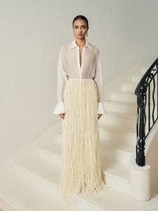 Chemisiers et chemises pour femmes de style minimaliste avec deux poignets Asa Blouse longue 73% Cupro 27% Polyester 2 pièces ensemble blanc Vietnam - Product Image 3