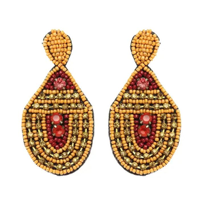 Boucles d'oreilles classiques colorées faites à la main perle de rocaille parfaite idée cadeau pour femmes bijoux de charme pour les fêtes - Product Image 1