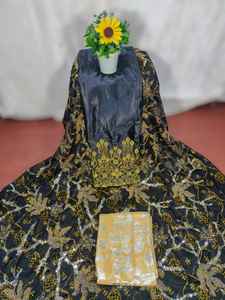 2026 Superventas Lujoso Somalian Fransawi Dirac de Chifón Jacquard Tejido con Efecto Slub, Estampado y con Cuentas, Diseño Floral, para Vestidos de Novia de Niñas - Product Image 4