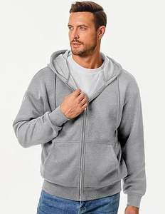 Sudaderas con capucha informales de invierno para hombre, Color sólido, 100% algodón, forro polar, tejido, ajuste Regular, secado rápido y transpirable, alta calidad - Product Image 3