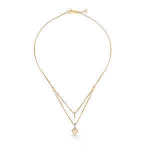 Collar de oro amarillo en capas a la moda para mujer - Product Image 5