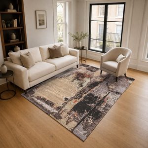 Tapis RUGS DEPOT LXDP-0958 en gros, couleur terre cuite dorée, style oriental traditionnel, imprimé numériquement, lavable en machine, en chenille, antidérapant - Product Image 2