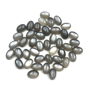 Pierre précieuse naturelle certifiée IGI de haute qualité, pierre de lune grise ovale cabochon, 4-6 mm, pierre précieuse en vrac pour la fabrication de bijoux - Product Image 3