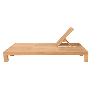 Tumbona Moderna de Madera de Teca para Exteriores con Respaldo Ajustable y Diseño sin Brazos para Uso en Parques - Product Image 1