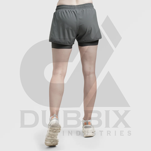 Pantalones cortos deportivos para mujer Fitness Short 100% poliéster personalizable Logo pegatina Color patrón diseño pantalones cortos para mujer - Product Image 3