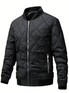 แจ็กเก็ตบอมเบอร์หนังสีดำสำหรับผู้ชายเสื้อแจ็คเก็ตซาฟารีปรับแต่งได้มีซิปปิดผ้ากันน้ำได้สำหรับโยคะ - Product Image 6