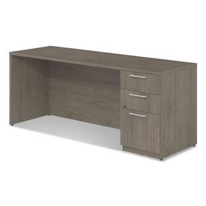 Alera AE1NZK-S2472UF Serie Sevilla 72 pulgadas. X 24 pulgadas X 29 Pulgadas Organizador de Oficina de Nogal con Pedestal Derecho y Credenza - Product Image 3