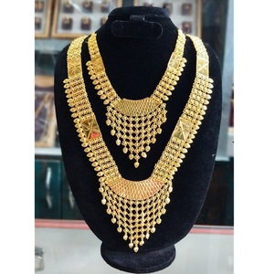Excellente qualité supérieure avec micro plaqué or grand collier lourd Combo ensemble collier pour les vêtements de mariage pour les femmes et les filles - Product Image 1