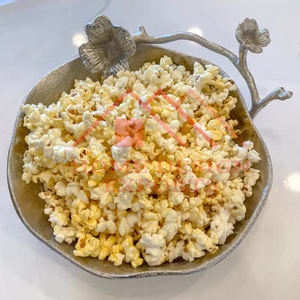 Bol de service en métal aluminium design décor à la maison bol à pop-corn décoratif en métal couleur argent pour centres de table - Product Image 3