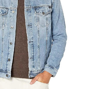 Nouvel arrivage Meilleur prix durable Qualité possédé LOGO Bon matériel Veste en jean personnalisée pour hommes - Product Image 3