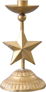 Juego de 2 Portavelas Cónicos de Hierro Hechos a Mano, Ecológicos, con Diseño de Estrella Dorada, para Decoración del Hogar, Decoración Navideña - Product Image 2