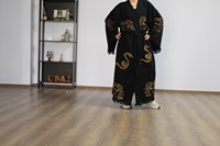 Robe de chambre turque Kaftan 100% coton Teinture naturelle Longue à capuche Noire Maison Hôtel Spa Plage Bonne qualité Grande taille Meilleur prix