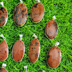 Cabujón de obsidiana de caoba de alta calidad, cabujón de piedras preciosas sueltas de obsidiana Natural, piedra preciosa de cristal suelta de obsidiana de caoba - Product Image 2