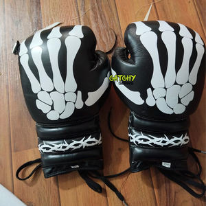 Professional <b>White</b> <b>Boxing</b> <b>Gloves</b> Mexican Style Leather for Training Sparring with High Density Foam Padding - Product Image 5