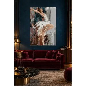 Impression sur toile de la danseuse texturée avec couteau à palette Fida - Product Image 5