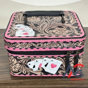 Nuevo Estuche Organizador de Joyas de Cuero Vacuno Genuino Rosa de Moda, Estuche de Almacenamiento de Viaje Cuadrado de Gran Capacidad Hecho a Mano - Product Image 1