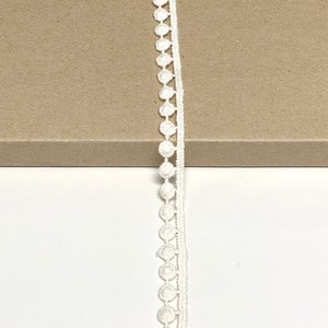 Bordure en dentelle de coton de style vintage, bordure en coton crochet beige, bordure festonnée pour vêtements de mariage, artisanat DIY - Product Image 1