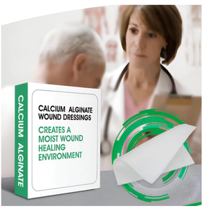 EKS CAHA 5x5 Sterile Calcium Alginate Dressing <b>Pad</b> High Absorbency Medical Wound Care Disposable Bandage for All Wounds - Product Image 3