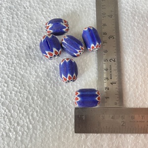 Custom Made Chevron Glass <b>Beads</b> in White Colour Made With <b>Assorted</b> Color Stripes in <b>Assorted</b> Sizes in Good Quality. - Product Image 6