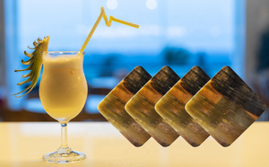 Dessous de verre en corne naturelle faits à la main Unique 4 pouces carré sous-verre ensemble café thé tasse mariage Occasion cuisine idée cadeau Unique - Product Image 3