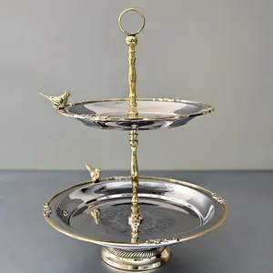 Decorative Handmade Stainless Steel <b>Cake</b> <b>Stand</b> Antique Silver Dessert Pedestal for Hotel Buffet ZAHID EXPORTS Model ZE-3286M - Product Image 1