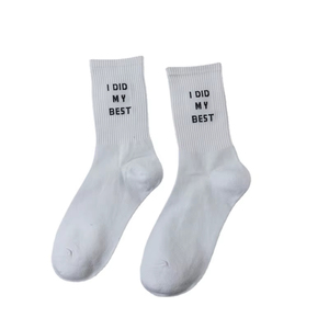 Custom logo Street Letter White <b>Socks</b> Men Sports Hip Hop Street <b>Socks</b> - Product Image 3