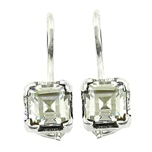 Pendientes de Diamantes con Corte Asscher para Mujer, Engaste Geométrico, Joyería Clásica para Bodas - Product Image 3