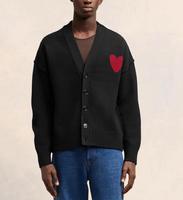 Vente en gros d'usine de pulls de luxe pour hommes pour l'automne et l'hiver. Pull en jacquard de mode française avec logo personnalisé et lettres en forme de cœur