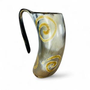 Taza tallada de cuerno de buey personalizada de alta calidad, jarra para beber vikingo con Base de madera hecha a mano por World Craft Impex - Product Image 6