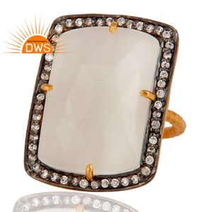 แหวนพลอยมูนสโตนสีขาว CZ และพลอยสีขาวดีไซน์ใหม่สำหรับเป็นของขวัญสำหรับผู้หญิง - Product Image 2