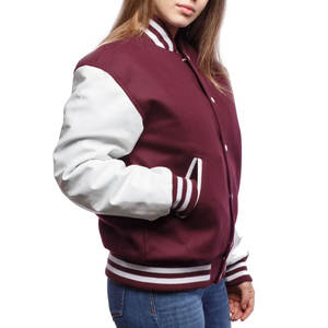 Chaqueta Satinada de Manga Larga Estilo Letterman para Mujer, Nueva, de Alta Calidad, Directo de Fábrica, con Logotipo Personalizado - Product Image 3