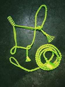 Mule Tape Halter Trenzado Caballo Cuerda de plomo y Halter Cowboy Australian Saddle Nylon - Product Image 3
