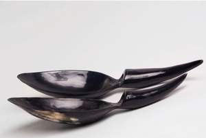 Accueil Vaisselle Corne Serveur à Salade Meilleure Qualité de Buffle Corne de Vache Cuillère Fourchette Fait Main Couverts Polis Offre Spéciale Corne Produits - Product Image 4