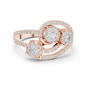 Bague de fiançailles pour femme en diamant de laboratoire 0,655 CT, taille brillant, clarté VVS-VS, couleur EF, or 18 carats, 14 carats, 10 carats, argent sterling 925 - Product Image 2