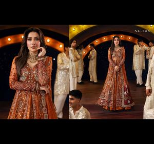 2025 nureh ชุดเดรสผ้าชีฟอง4ชิ้นตกแต่งและปักลายหรูหราพร้อมชุด dupatta pakistani salwar kameez - Product Image 3