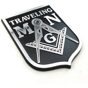 Square & Compass Round Masonic Auto Emblem - Product Image 4