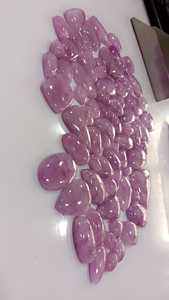 Kunzite Cabochon อัญมณีหลวมรูปร่างผสมขัดเงาเรียบสีชมพูธรรมชาติที่สวยงามราคาสำหรับเครื่องประดับขายส่ง - Product Image 3