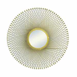 Miroir mural moderne de grande taille ABI OVERSEAS VNM-107, style arabe doré, 28 pouces, cadre en MDF, fait main pour la décoration de la maison, mariage - Product Image 1