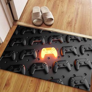 Alfombra Gamers Haven, Alfombra Estampada, Alfombra para Cuarto de Hombre, Alfombra Negra, Alfombras Modernas, Alfombra de Chenilla - Product Image 4
