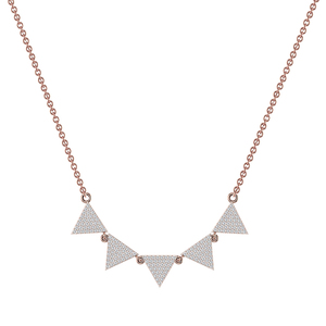 El más nuevo diseño Diamante genuino Sólido 18K Oro Triángulo Colgante Cadena Collar Joyería fina Creación del fabricante - Product Image 3