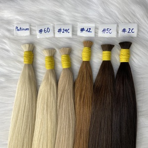 Paquetes de cabello Remy Rubio 100% cabello humano cutícula alineada sedoso onda recta extensiones de cabello máquina de trama Doble - Product Image 4