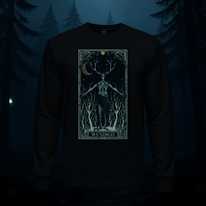 Camiseta promocional de manga larga con diseño de criatura legendaria del monstruo Wendigo, criptozoología, criptid - Product Image 3